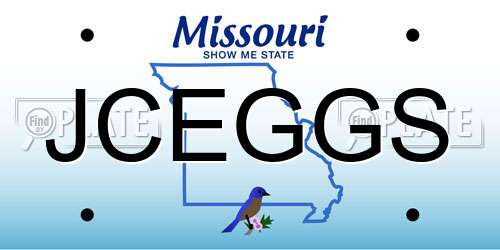 JCEGGS Missouri License Plate