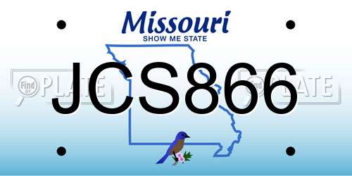 JCS866 Missouri License Plate
