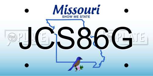 JCS86G Missouri License Plate