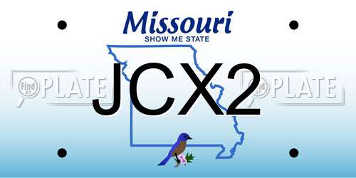 JCX2 Missouri License Plate
