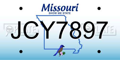 JCY7897 Missouri License Plate