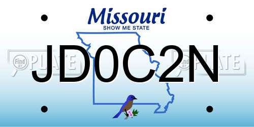 JD0C2N Missouri License Plate