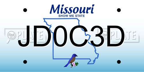 JD0C3D Missouri License Plate
