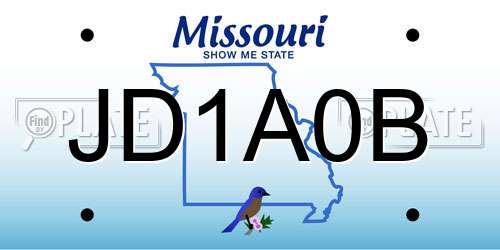 JD1A0B Missouri License Plate