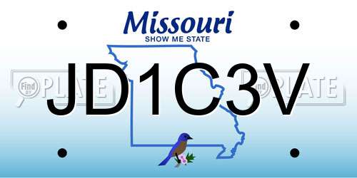 JD1C3V Missouri License Plate