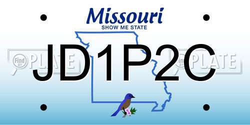 JD1P2C Missouri License Plate