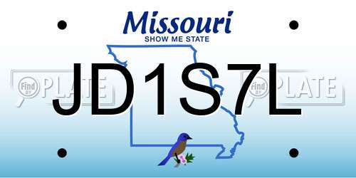 JD1S7L Missouri License Plate
