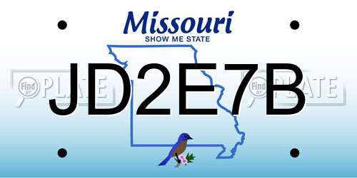 JD2E7B Missouri License Plate