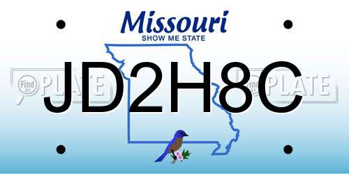 JD2H8C Missouri License Plate