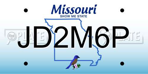 JD2M6P Missouri License Plate