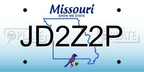 JD2Z2P Missouri License Plate