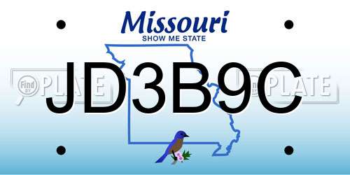 JD3B9C Missouri License Plate