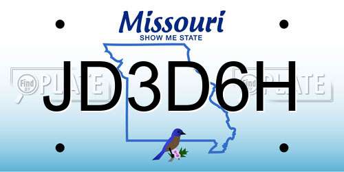 JD3D6H Missouri License Plate