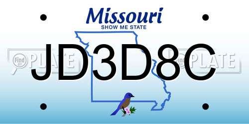 JD3D8C Missouri License Plate