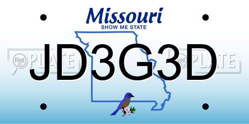 JD3G3D Missouri License Plate