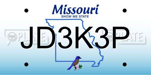 JD3K3P Missouri License Plate