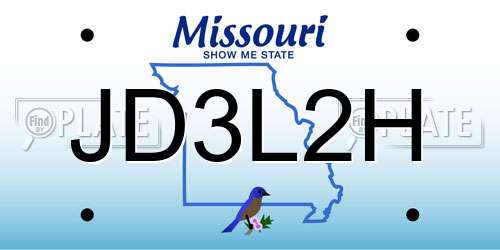 JD3L2H Missouri License Plate
