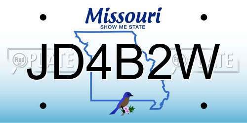 JD4B2W Missouri License Plate