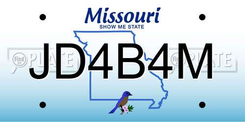 JD4B4M Missouri License Plate