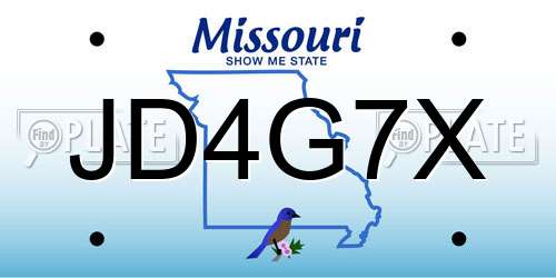 JD4G7X Missouri License Plate