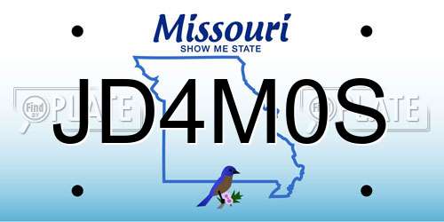 JD4M0S Missouri License Plate