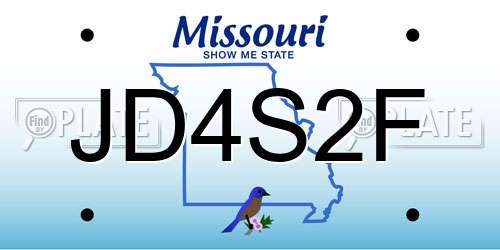 JD4S2F Missouri License Plate