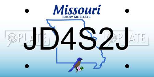 JD4S2J Missouri License Plate