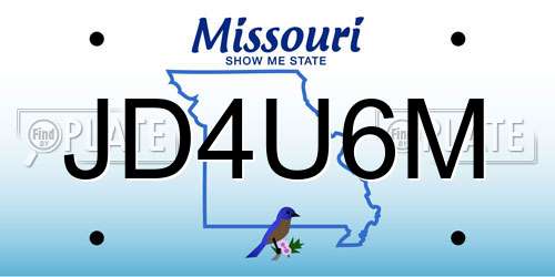 JD4U6M Missouri License Plate