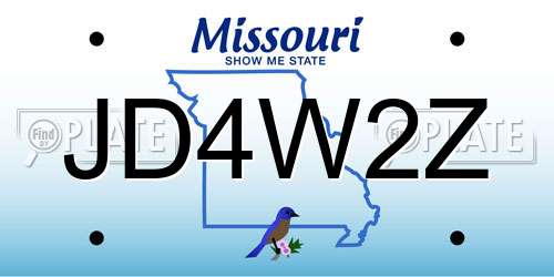 JD4W2Z Missouri License Plate