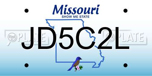 JD5C2L Missouri License Plate
