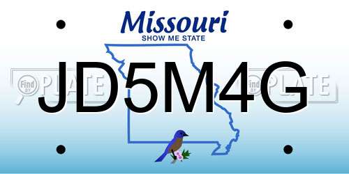JD5M4G Missouri License Plate