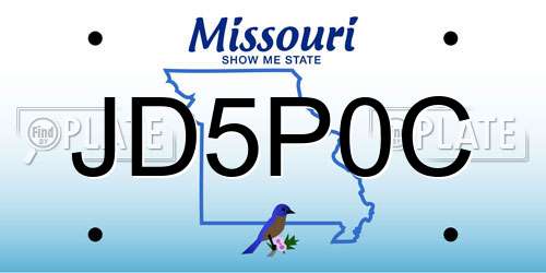 JD5P0C Missouri License Plate