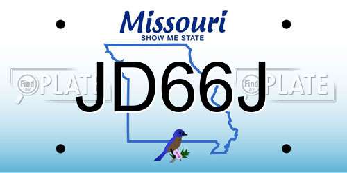 JD66J Missouri License Plate