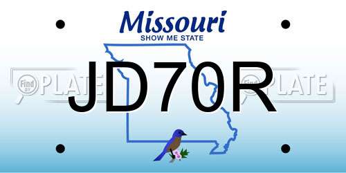 JD70R Missouri License Plate