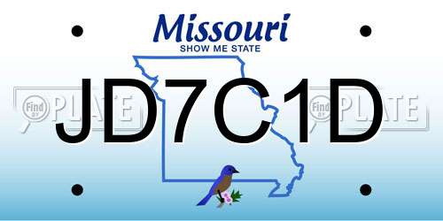 JD7C1D Missouri License Plate