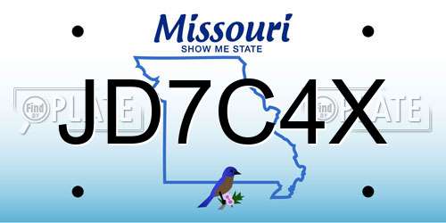 JD7C4X Missouri License Plate