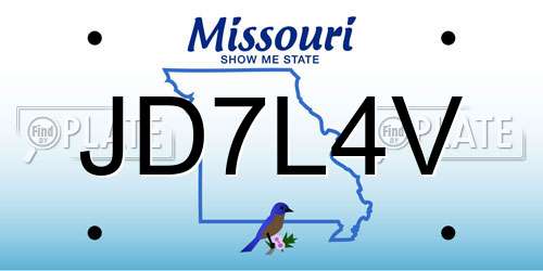 JD7L4V Missouri License Plate