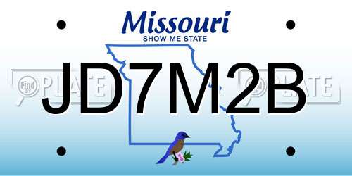JD7M2B Missouri License Plate