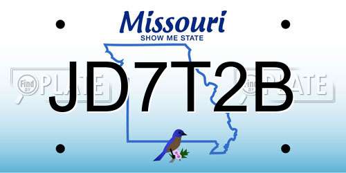 JD7T2B Missouri License Plate