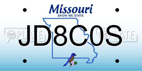 JD8C0S Missouri License Plate