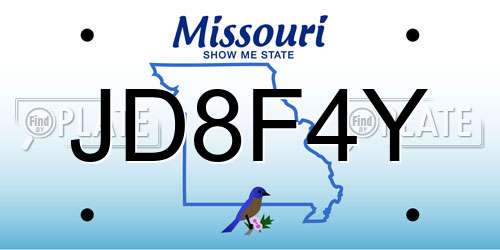 JD8F4Y Missouri License Plate