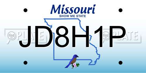 JD8H1P Missouri License Plate