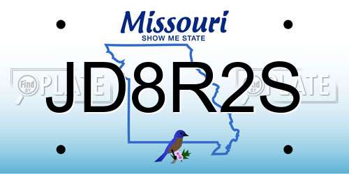JD8R2S Missouri License Plate