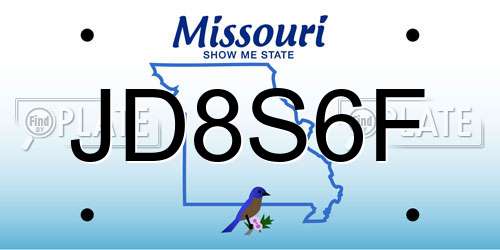 JD8S6F Missouri License Plate