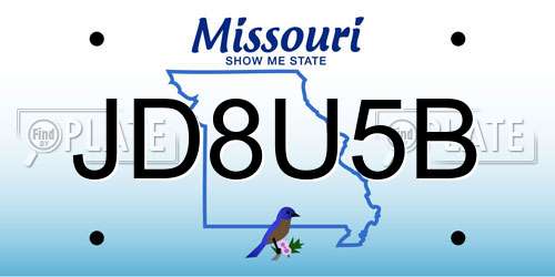 JD8U5B Missouri License Plate