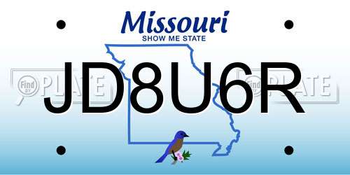 JD8U6R Missouri License Plate