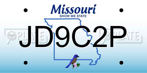 JD9C2P Missouri License Plate