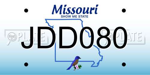 JDD080 Missouri License Plate