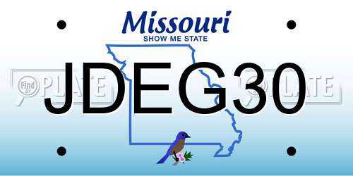 JDEG30 Missouri License Plate