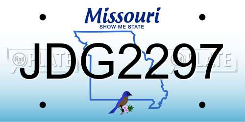 JDG2297 Missouri License Plate